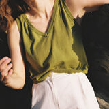Flora Knit Top Moss Green
