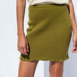 Janet Knit Skirt Moss Green