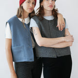 Louis Vest Light Grey - Dolphin Blue