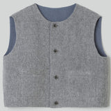 Louis Vest Light Grey - Dolphin Blue