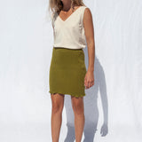 Janet Knit Skirt Moss Green