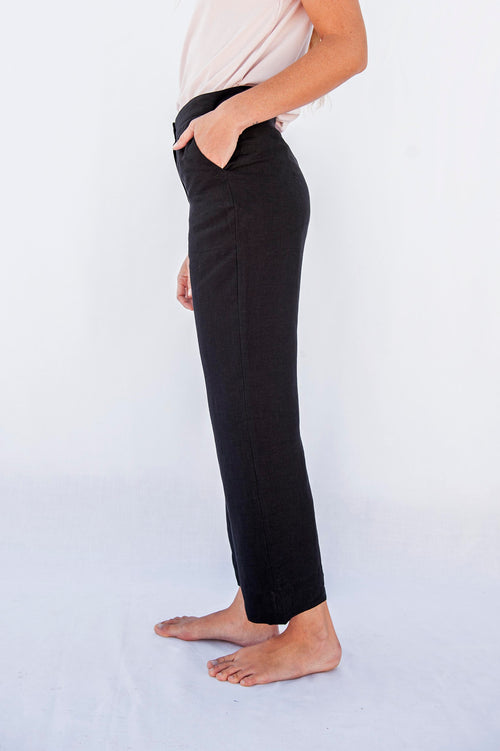 Olivia Linen Trousers Black