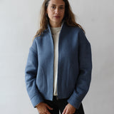 Eleanor Reversible Jacket Light Grey - Dolphin Blue