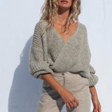 Vega Wrap Cardigan Undyed Light Grey