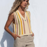 Cora Cotton Vest Stripes