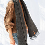 Paolo Recycled Alpaca Scarf Dark Grey