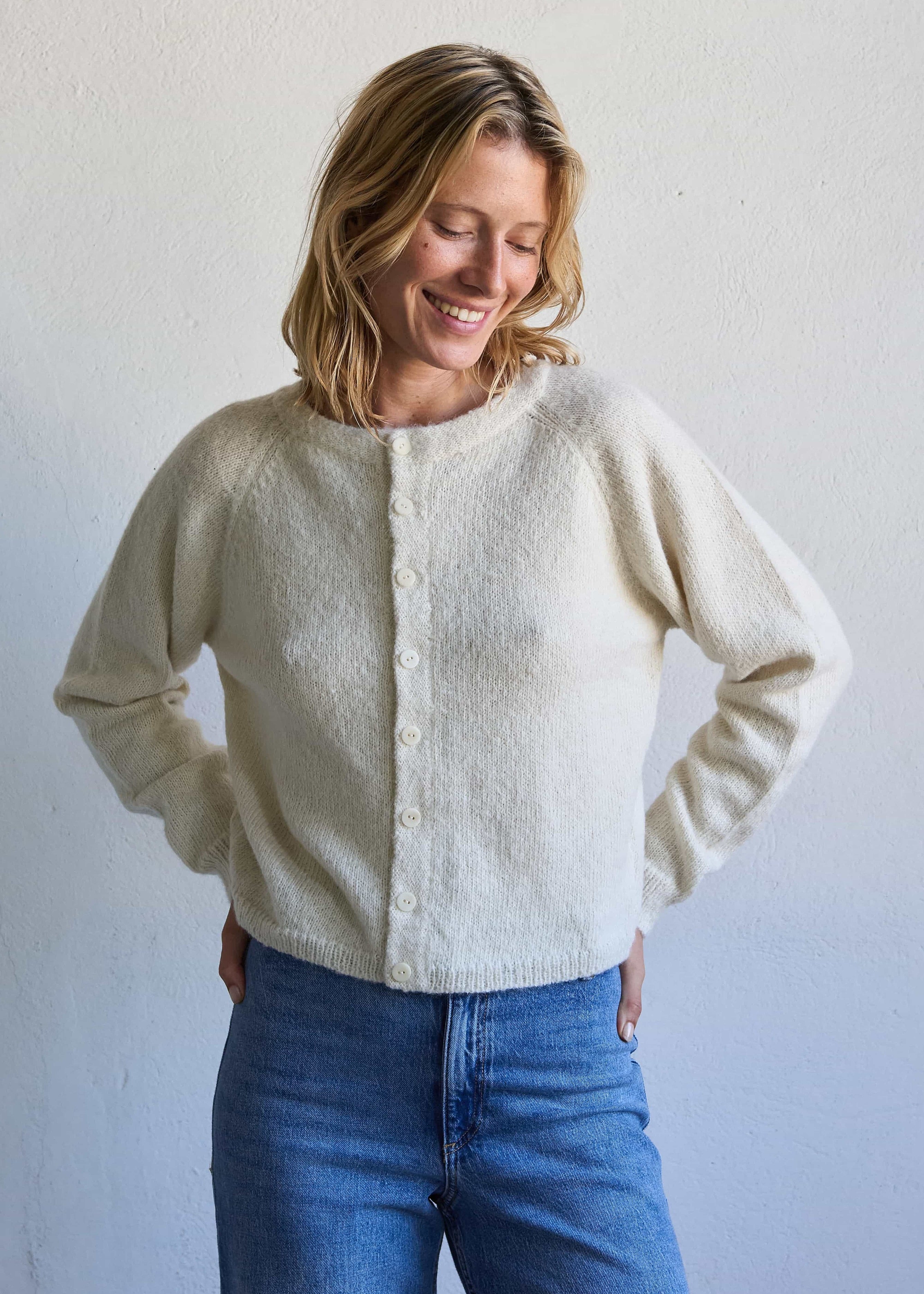 Dolores Knit Cardigan Undyed Ivory