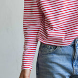 Luana Longsleeve Top Red-White