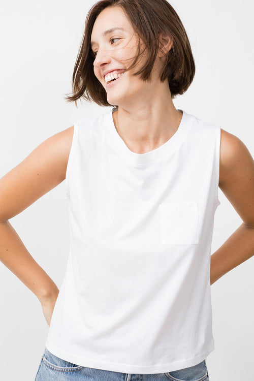 Taschen-T-Shirt Lima Weiß