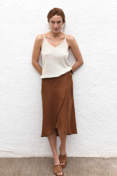 Linen Wrap Skirt Rio Wood