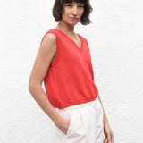 Flora Knit Top Poppy Red