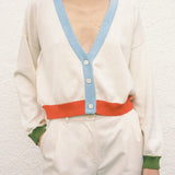 Mika Cardigan Ivory, Moss, Ice Blue, Red
